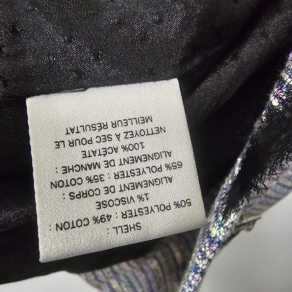 Anthropologie Coquille Jacket Tweed Woven Size 6 Blazer with funky buttons - Picture 9 of 14